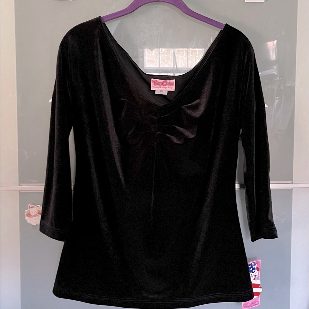 Pinup couture faux velvet Kayla top